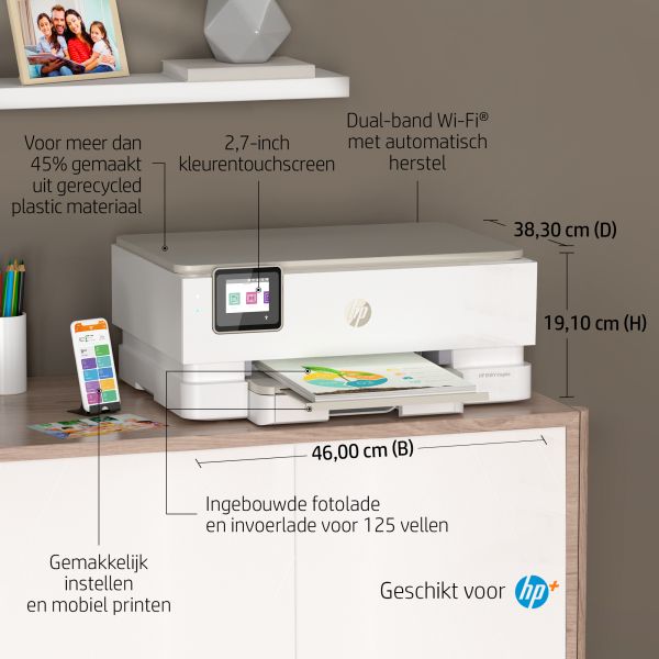 HP ENVY Inspire 7220e Draadloos All-in-One Kleur Printer, Instant Ink; Kopieerapparaat, scanner (242P6B#686)