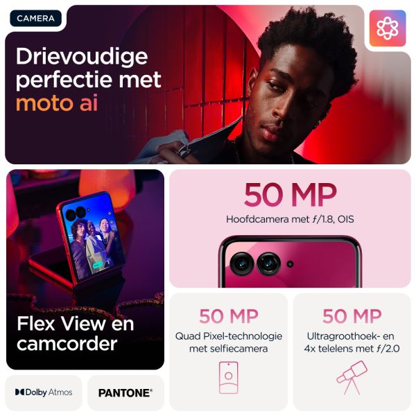 Motorola razr 60 ultra 17,7 cm (6.96") Dual SIM Android 15 5G USB Type-C 16 GB 512 GB 4700 mAh Roze (PB8R0060SE) Motorola razr 60 ultra 17,7 cm (6.96") Dual SIM Android 15 5G USB Type-C 16 GB 512 GB 4700 mAh Roze (PB8R0060SE)