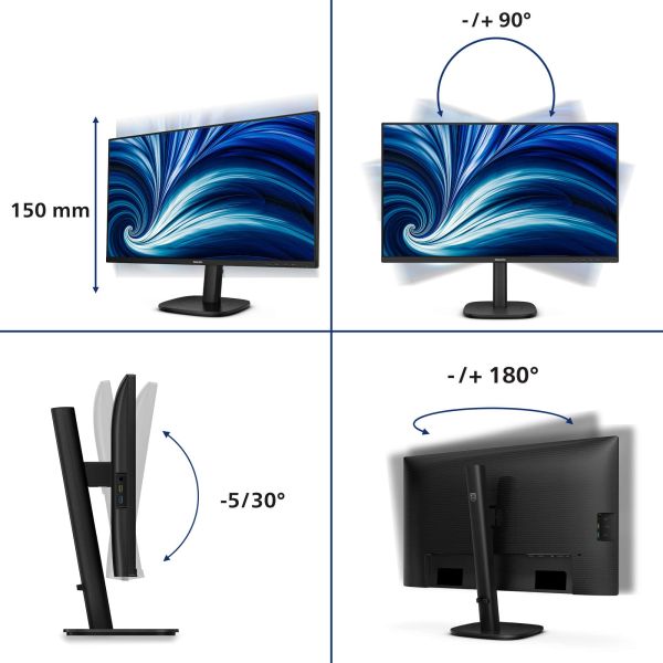 Philips 27B2N3500J/00 computer monitor 68,6 cm (27") 2560 x 1440 Pixels 2K LCD Zwart (27B2N3500J)