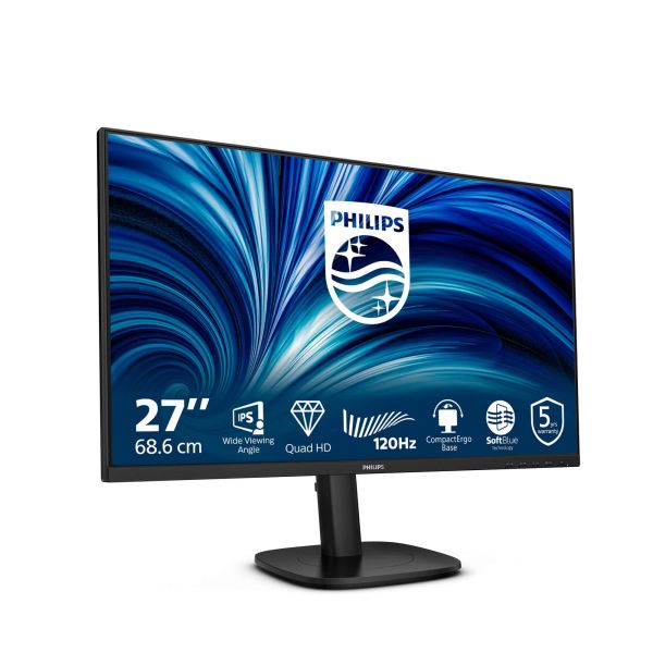 Philips 27B2N3500J/00 computer monitor 68,6 cm (27") 2560 x 1440 Pixels 2K LCD Zwart (27B2N3500J)