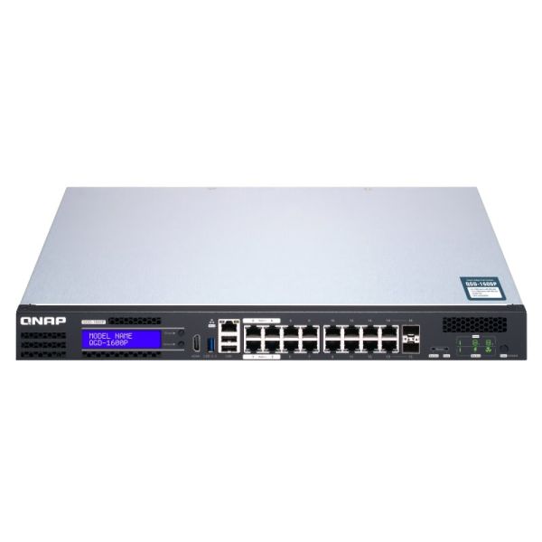 QNAP QGD-1600P Managed Gigabit Ethernet (10/100/1000) Power over Ethernet (PoE) 1U Zwart, Grijs (QGD-1600P-4G)