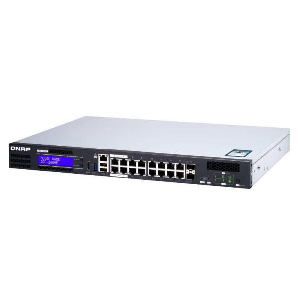 QNAP QGD-1600P Managed Gigabit Ethernet (10/100/1000) Power over Ethernet (PoE) 1U Zwart, Grijs (QGD-1600P-4G)