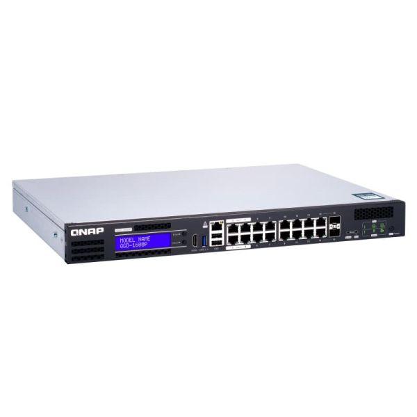QNAP QGD-1600P Managed Gigabit Ethernet (10/100/1000) Power over Ethernet (PoE) 1U Zwart, Grijs (QGD-1600P-4G)