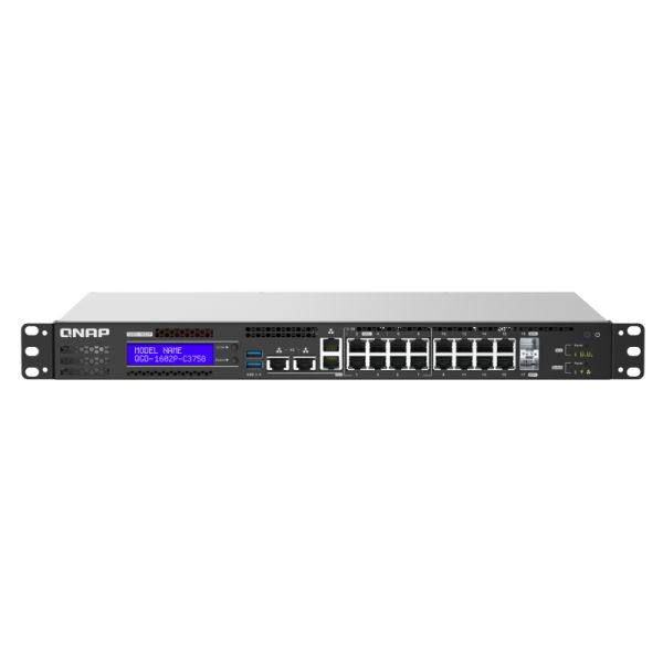 QNAP QGD-1602P Managed L2 Gigabit Ethernet (10/100/1000) Power over Ethernet (PoE) 1U Zwart, Grijs (QGD-1602P-C3558-8G) QNAP QGD-1602P Managed L2 Gigabit Ethernet (10/100/1000) Power over Ethernet (PoE) 1U Zwart, Grijs (QGD-1602P-C3558-8G)