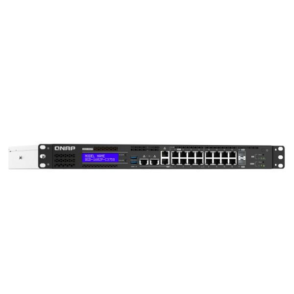 QNAP QGD-1602P Managed L2 2.5G Ethernet (100/1000/2500) Power over Ethernet (PoE) Zwart, Grijs (QGD-1602P-C3758-16G)