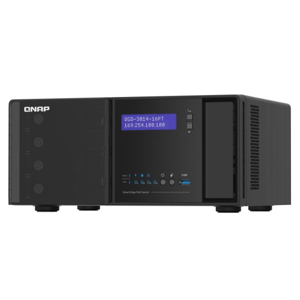 QNAP QGD-3014-16PT-8G netwerk-switch Managed Gigabit Ethernet (10/100/1000) Power over Ethernet (PoE) Zwart (QGD-3014-16PT)