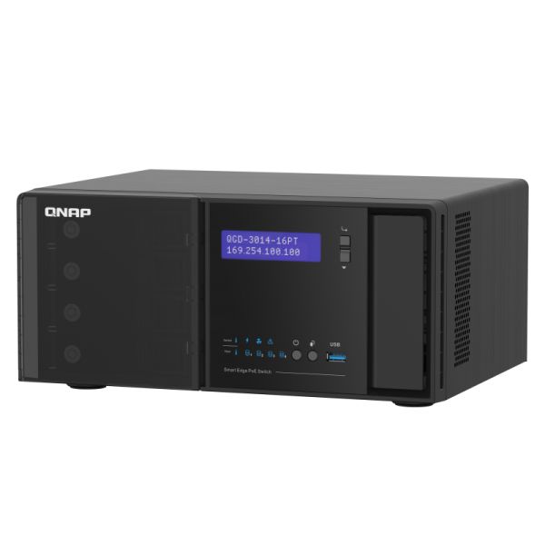 QNAP QGD-3014-16PT-8G netwerk-switch Managed Gigabit Ethernet (10/100/1000) Power over Ethernet (PoE) Zwart (QGD-3014-16PT)