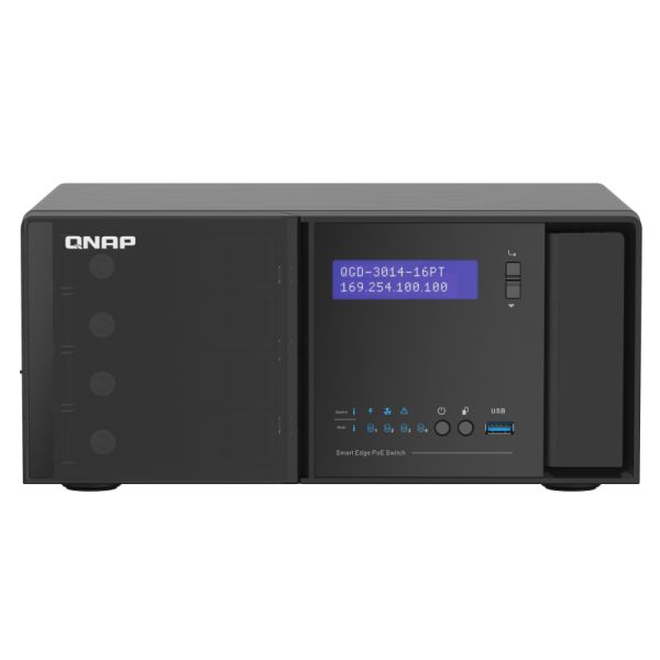 QNAP QGD-3014-16PT-8G netwerk-switch Managed Gigabit Ethernet (10/100/1000) Power over Ethernet (PoE) Zwart (QGD-3014-16PT)