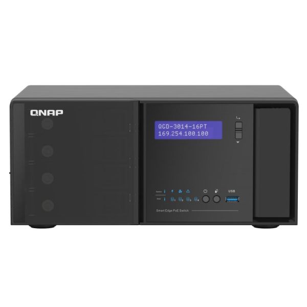 QNAP QGD-3014-16PT-8G netwerk-switch Managed Gigabit Ethernet (10/100/1000) Power over Ethernet (PoE) Zwart (QGD-3014-16PT-8G)
