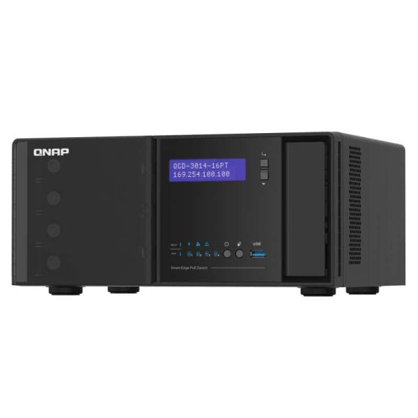 QNAP QGD-3014-16PT-8G netwerk-switch Managed Gigabit Ethernet (10/100/1000) Power over Ethernet (PoE) Zwart (QGD-3014-16PT-8G)