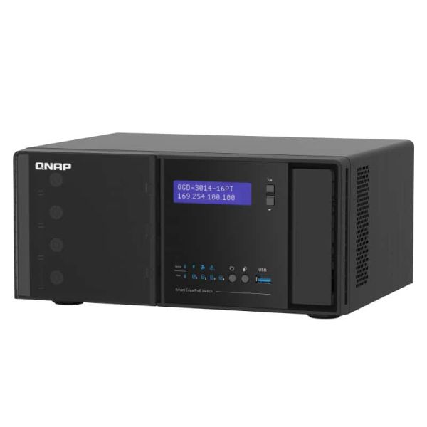 QNAP QGD-3014-16PT-8G netwerk-switch Managed Gigabit Ethernet (10/100/1000) Power over Ethernet (PoE) Zwart (QGD-3014-16PT-8G)