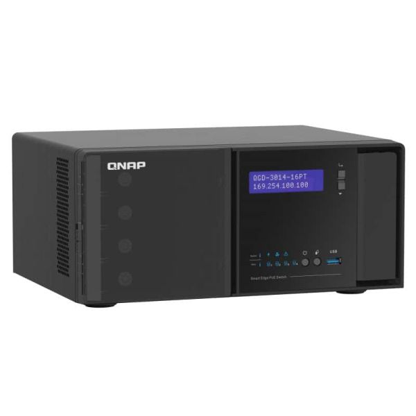QNAP QGD-3014-16PT-8G netwerk-switch Managed Gigabit Ethernet (10/100/1000) Power over Ethernet (PoE) Zwart (QGD-3014-16PT-8G)