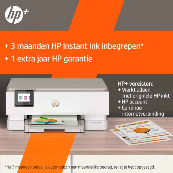 HP ENVY Inspire 7220e Draadloos All-in-One Kleur Printer, Instant Ink; Kopieerapparaat, scanner (242P6B)