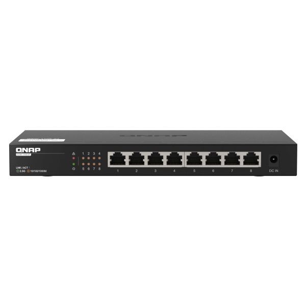 QNAP QSW-1108-8T netwerk-switch Unmanaged 2.5G Ethernet (100/1000/2500) Zwart (QSW-1108-8T)