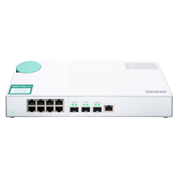 QNAP QSW-308-1C netwerk-switch Unmanaged Gigabit Ethernet (10/100/1000) Wit (QSW-308-1C)