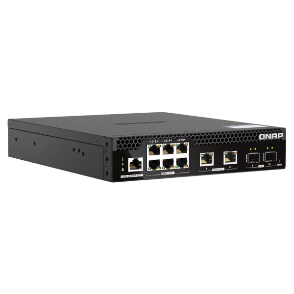 QNAP QSW-M2106PR-2S2T netwerk-switch Managed L2 10G Ethernet (100/1000/10000) Power over Ethernet (PoE) 1U Zwart (QSW-M2106PR-2S2T)