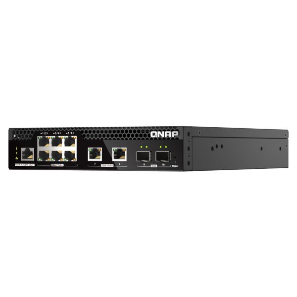 QNAP QSW-M2106PR-2S2T netwerk-switch Managed L2 10G Ethernet (100/1000/10000) Power over Ethernet (PoE) 1U Zwart (QSW-M2106PR-2S2T)