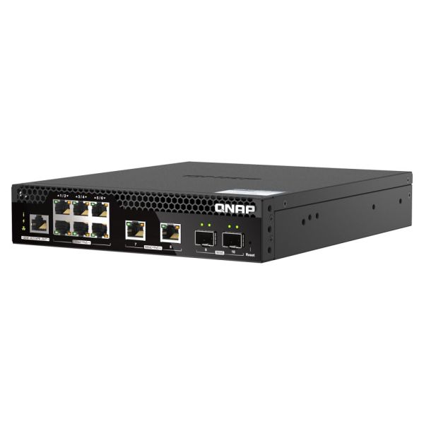 QNAP QSW-M2106PR-2S2T netwerk-switch Managed L2 10G Ethernet (100/1000/10000) Power over Ethernet (PoE) 1U Zwart (QSW-M2106PR-2S2T)