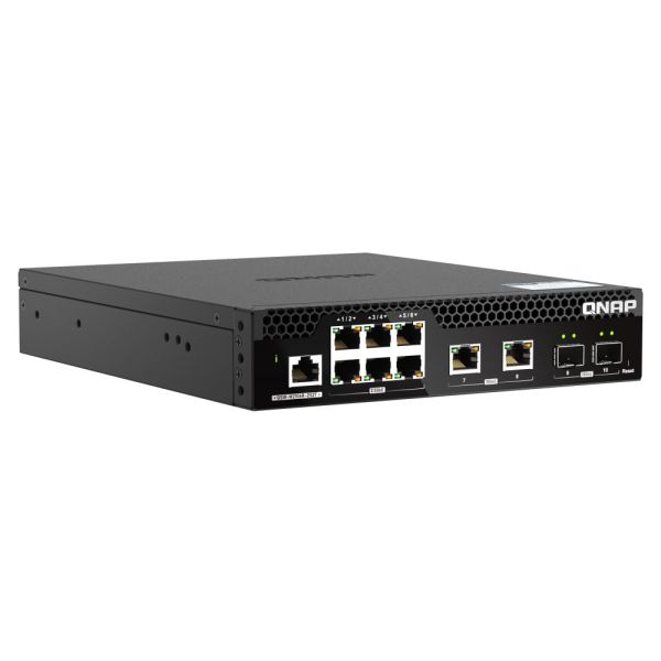 QNAP QSW-M2106R-2S2T netwerk-switch Managed L2 10G Ethernet (100/1000/10000) 1U Zwart (QSW-M2106R-2S2T)