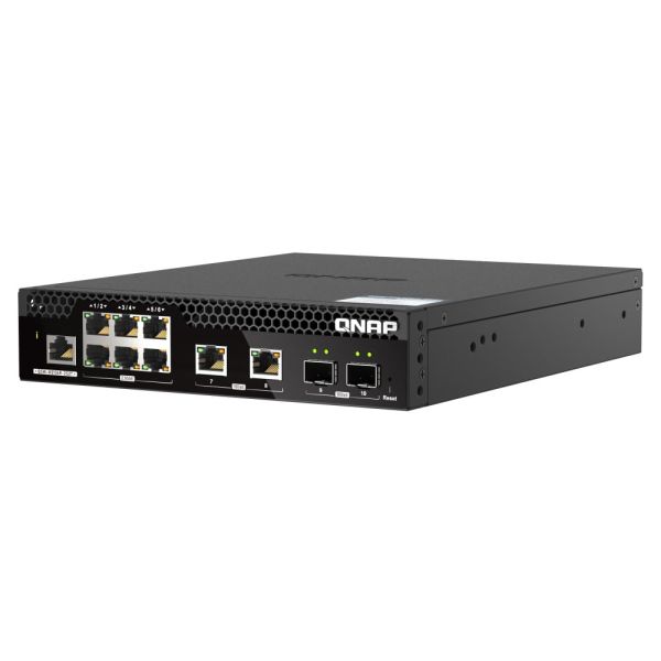 QNAP QSW-M2106R-2S2T netwerk-switch Managed L2 10G Ethernet (100/1000/10000) 1U Zwart (QSW-M2106R-2S2T)