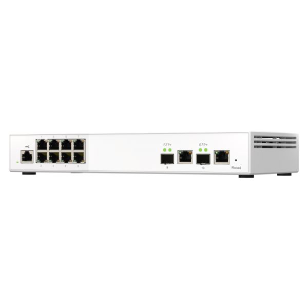 QNAP QSW-M2108-2C netwerk-switch Managed L2 2.5G Ethernet (100/1000/2500) Grijs, Wit (QSW-M2108-2C)