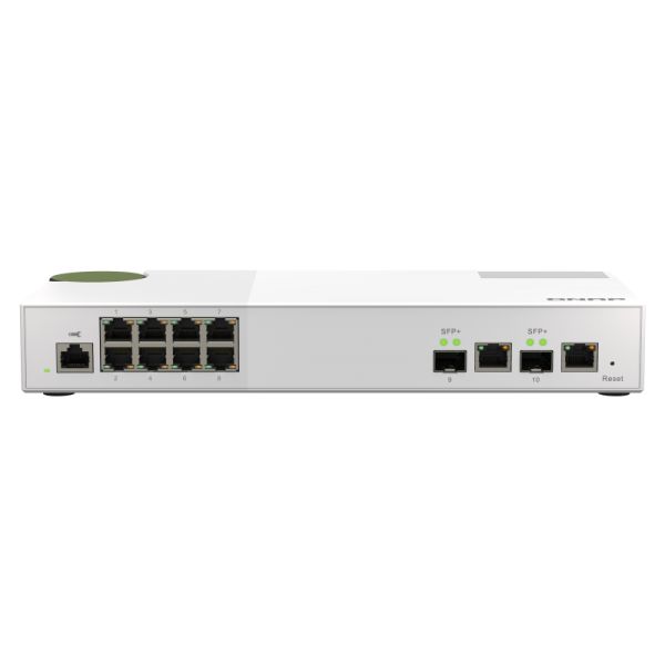QNAP QSW-M2108-2C netwerk-switch Managed L2 2.5G Ethernet (100/1000/2500) Grijs, Wit (QSW-M2108-2C)
