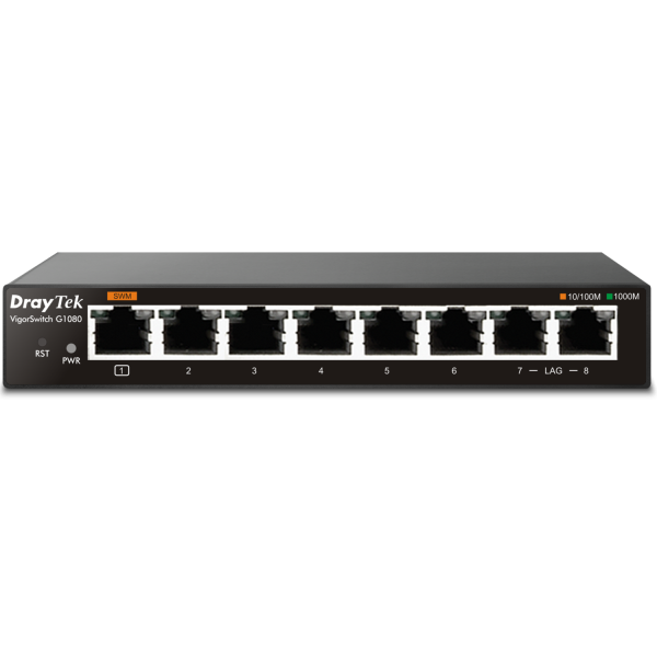 Draytek VigorSwitch G1080 - Switch - verwaltet - 8 x 10/100/1000 - Desktop (VSWITCHG1080)