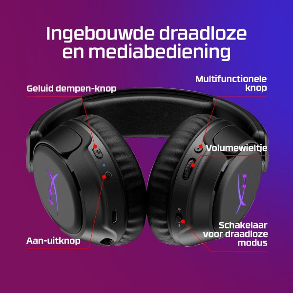 HyperX Cloud Flight 2 - Wireless Gaming Headset (zwart) (B5VC4AA) HyperX Cloud Flight 2 - Wireless Gaming Headset (zwart)