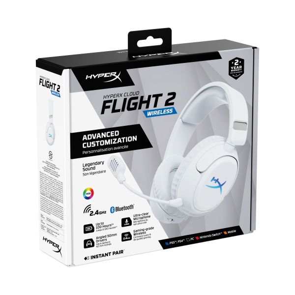 HyperX Cloud Flight 2 - Wireless Gaming Headset (White) (B5VC5AA) HyperX Cloud Flight 2 - Wireless Gaming Headset (White) (B5VC5AA)