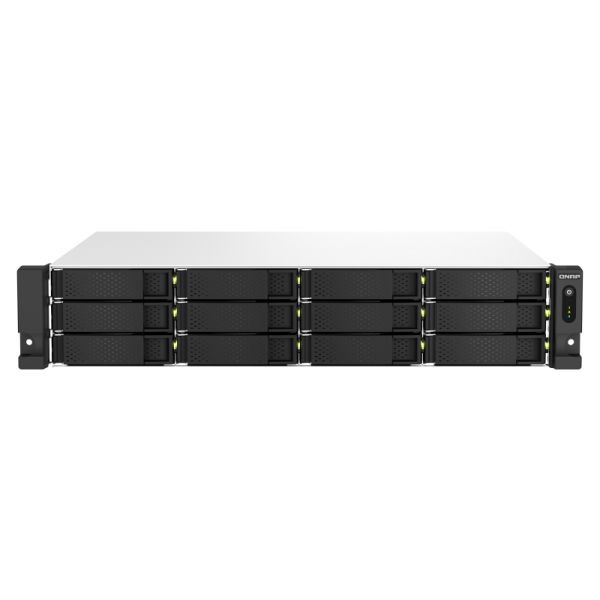 QNAP TS-1264U-RP NAS Rack (2U) Ethernet LAN Aluminium, Zwart (TS-1264U-RP-4G)