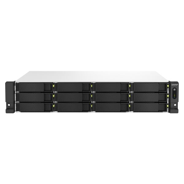 QNAP TS-1264U-RP NAS Rack (2U) Intel® Celeron® 8 GB DDR4 0 TB QNAP QTS Aluminium, Zwart (TS-1264U-RP-8G)