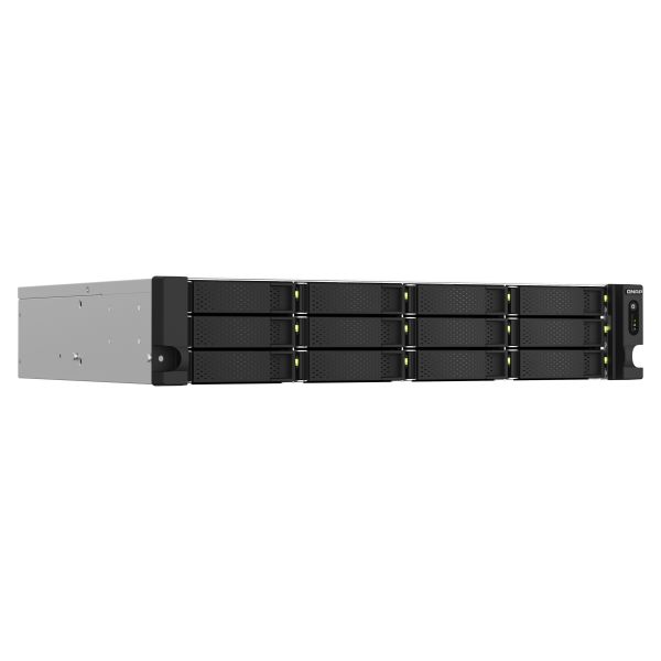 QNAP TS-1264U-RP NAS Rack (2U) Intel® Celeron® 8 GB DDR4 0 TB QNAP QTS Aluminium, Zwart (TS-1264U-RP-8G) QNAP TS-1264U-RP NAS Rack (2U) Intel® Celeron® 8 GB DDR4 0 TB QNAP QTS Aluminium, Zwart (TS-1264U-RP-8G)