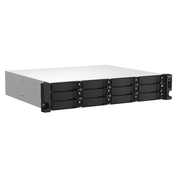 QNAP TS-1264U-RP NAS Rack (2U) Ethernet LAN Aluminium, Zwart (TS-1264U-RP-8G)