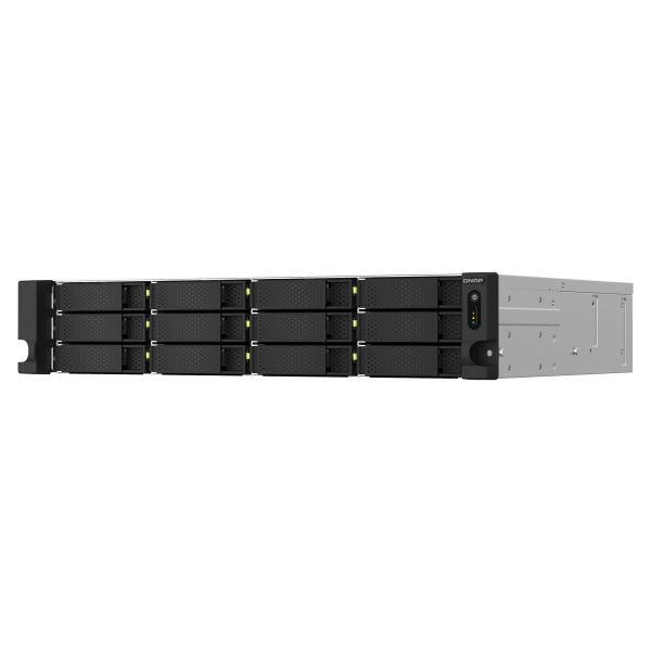 QNAP TS-1264U-RP NAS Rack (2U) Intel® Celeron® 8 GB DDR4 0 TB QNAP QTS Aluminium, Zwart (TS-1264U-RP-8G) QNAP TS-1264U-RP NAS Rack (2U) Intel® Celeron® 8 GB DDR4 0 TB QNAP QTS Aluminium, Zwart (TS-1264U-RP-8G)