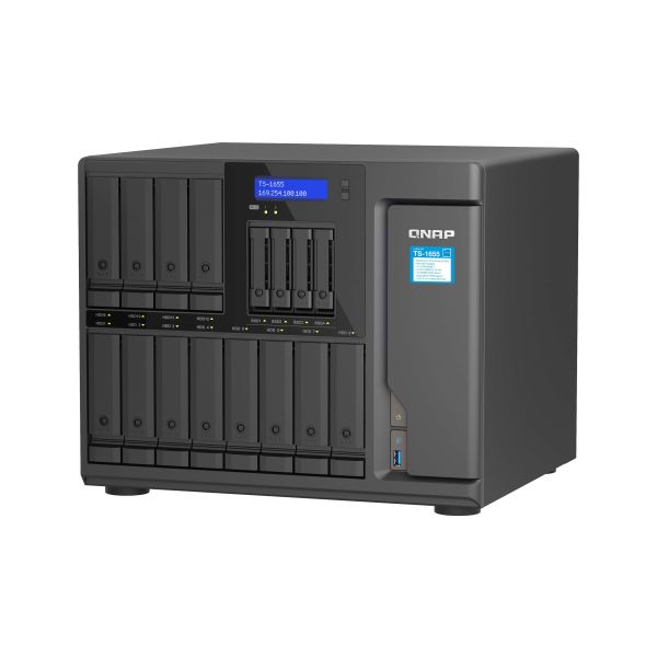 QNAP TS-1655 NAS Tower Intel Atom® C5125 8 GB DDR4 0 TB QNAP Turbo System Zwart (TS-1655-8G)