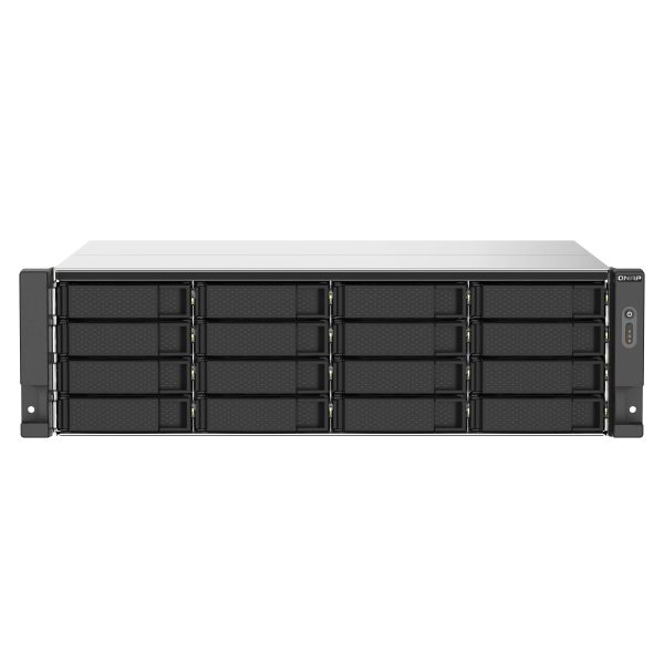 QNAP TS-1673AU-RP-16G data-opslag-server NAS Rack (3U) Ryzen Embedded V1500B 16 GB DDR4 0 TB QNAP QTS Zwart, Grijs (TS-1673AU-RP-16G)