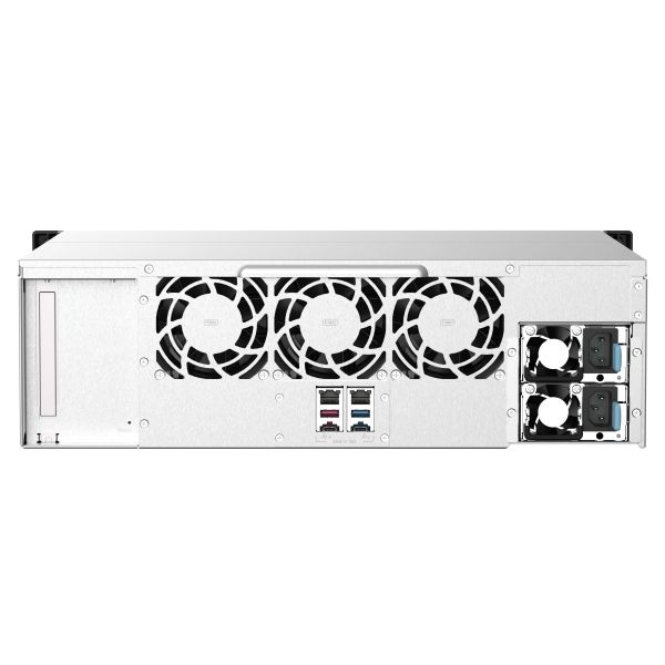 QNAP TS-1673AU-RP-16G data-opslag-server NAS Rack (3U) Ryzen Embedded V1500B 16 GB DDR4 0 TB QNAP QTS Zwart, Grijs (TS-1673AU-RP-16G)