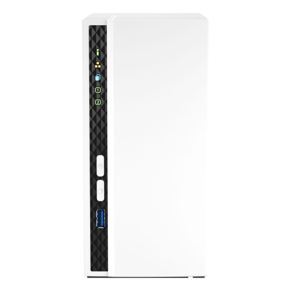 QNAP TS-233 data-opslag-server NAS Tower ARM Cortex-A55 2 GB 0 TB QNAP QTS Wit (TS-233)