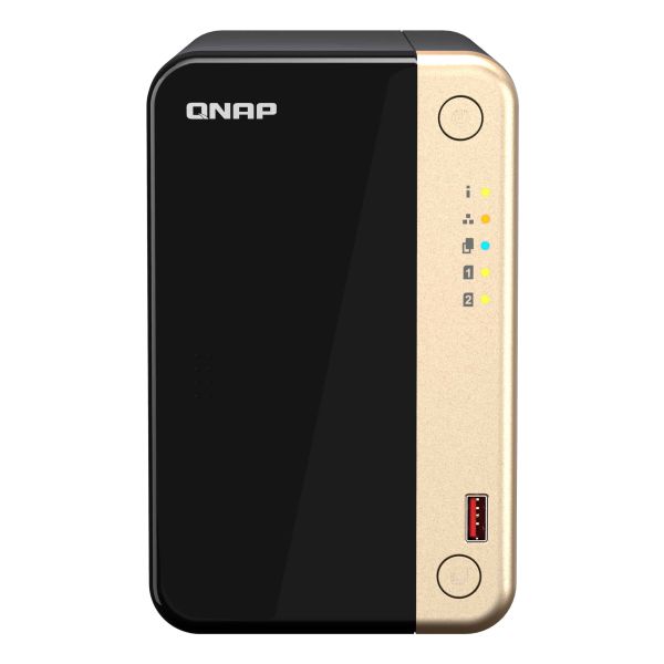 QNAP TS-264 NAS Tower Intel® Celeron® N5095 8 GB 0 TB QNAP QTS Zwart, Goud (TS-264-8G)