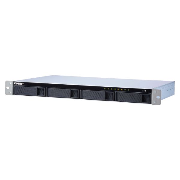 QNAP TS-431XeU NAS Rack (1U) Annapurna Labs Alpine AL-314 2 GB DDR3 0 TB QNAP QTS Zwart, Roestvrijstaal (TS-431XEU-2G)