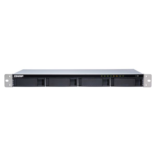 QNAP TS-431XeU NAS Rack (1U) Annapurna Labs Alpine AL-314 2 GB DDR3 0 TB QNAP QTS Zwart, Roestvrijstaal (TS-431XEU-2G)