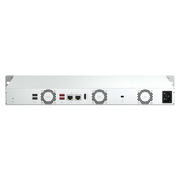 QNAP TS-464eU NAS Rack (1U) Intel® Celeron® N5095 8 GB DDR4 0 TB QNAP Turbo System Aluminium, Zwart (TS-464EU-8G)