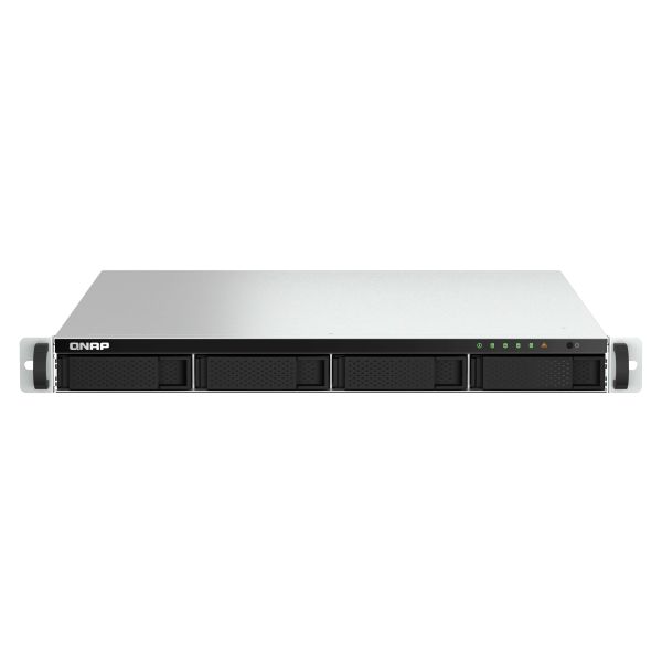 QNAP TS-464U NAS Rack (1U) Intel® Celeron® N5095 8 GB DDR4 0 TB QNAP Turbo System Aluminium, Zwart (TS-464U-8G)