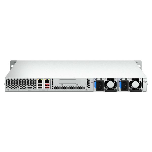 QNAP TS-464U-RP NAS Rack (1U) Intel® Celeron® N5095 8 GB DDR4 0 TB QNAP Turbo System Aluminium, Zwart (TS-464U-RP-8G)