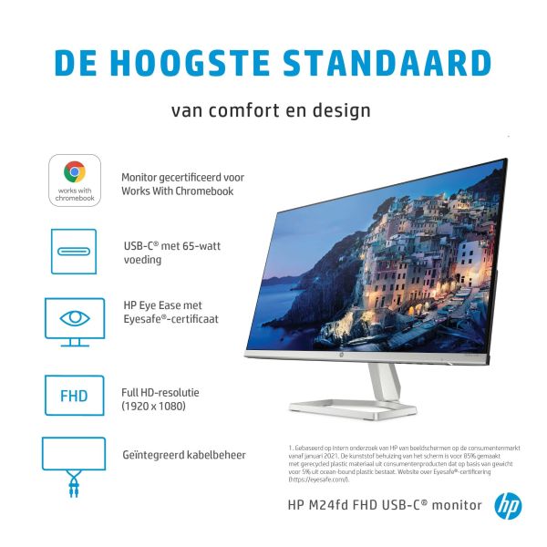 HP M24fd computer monitor 60,5 cm (23.8") 1920 x 1080 Pixels Full HD LED Zilver (474U1E9#ABB)