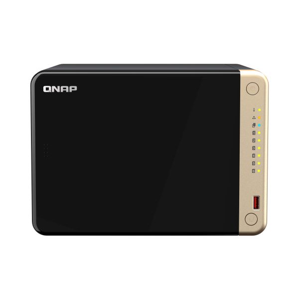 QNAP TS-664 NAS Tower Intel® Celeron® N5095 8 GB DDR4 0 TB QNAP QTS Zwart, Brons (TS-664-8G)