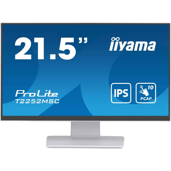iiyama ProLite T2252MSC-W2 computer monitor 54,6 cm (21.5") 1920 x 1080 Pixels Full HD LCD Touchscreen Tafel Wit (T2252MSC-W2)