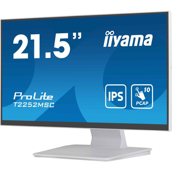 iiyama ProLite T2252MSC-W2 computer monitor 54,6 cm (21.5") 1920 x 1080 Pixels Full HD LCD Touchscreen Tafel Wit (T2252MSC-W2)