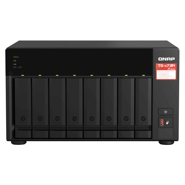 QNAP TS-873A NAS Tower Ryzen Embedded V1500B 8 GB DDR4 0 TB QNAP Turbo System Zwart (TS-873A-8G)