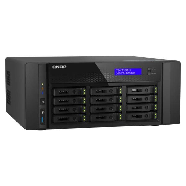 QNAP TS-h1290FX NAS Tower Ethernet LAN Zwart 7232P (TS-H1290FX-7232P-64G)